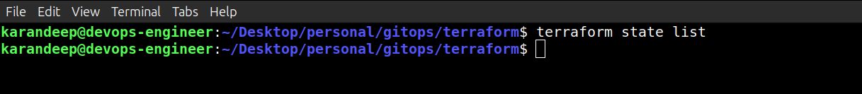 terraform state list