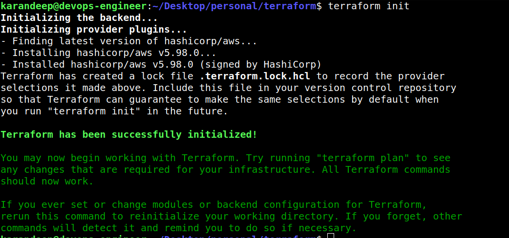 terraform init