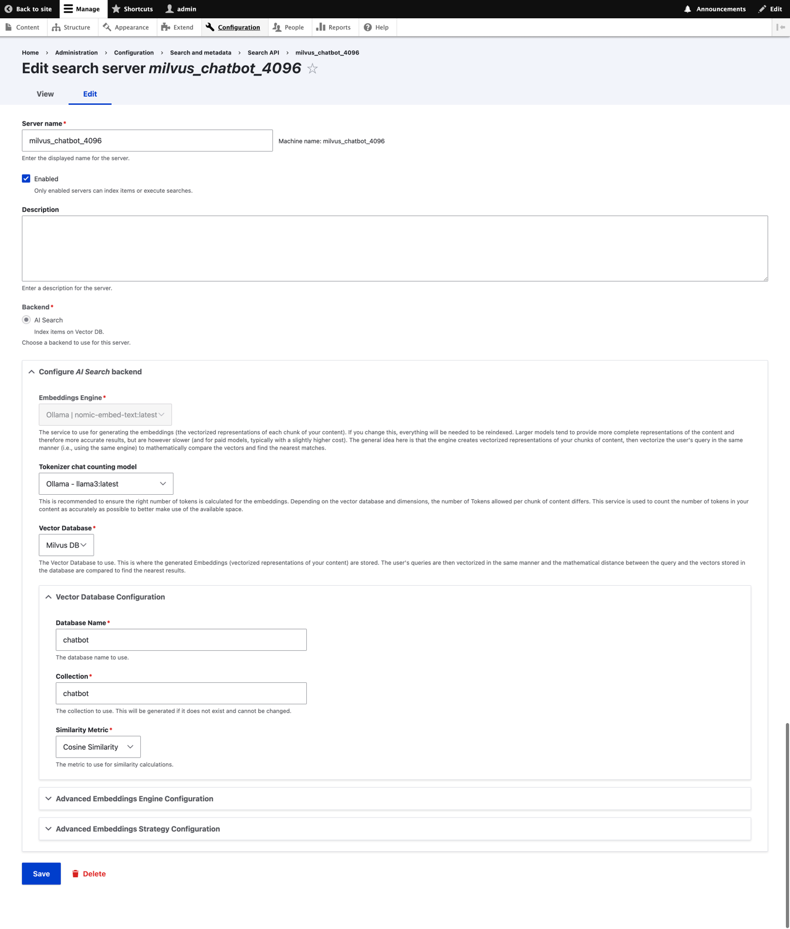 Search API Server Setup