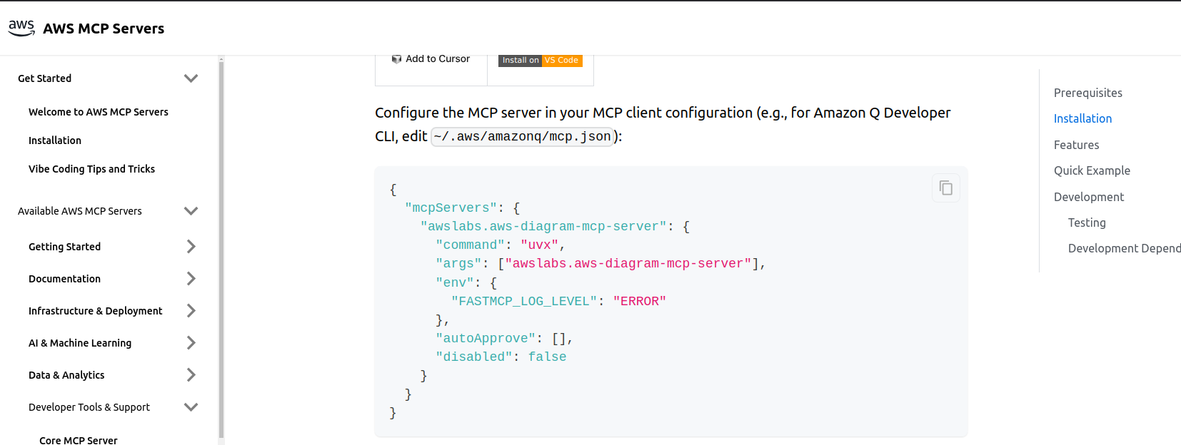 aws mcp servers